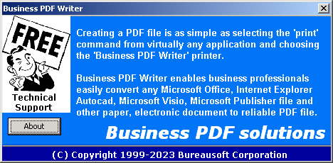 Screenshot of Business PDF Writer 1.02