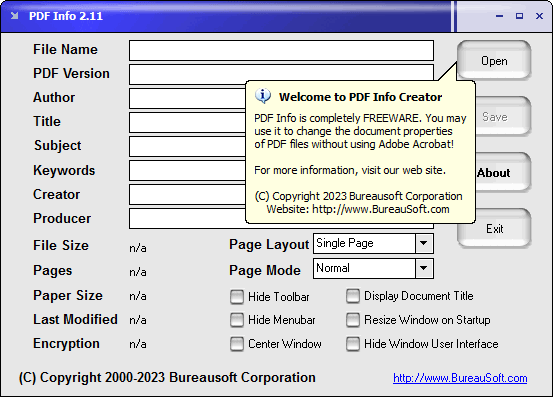 Screenshot of PDF Info