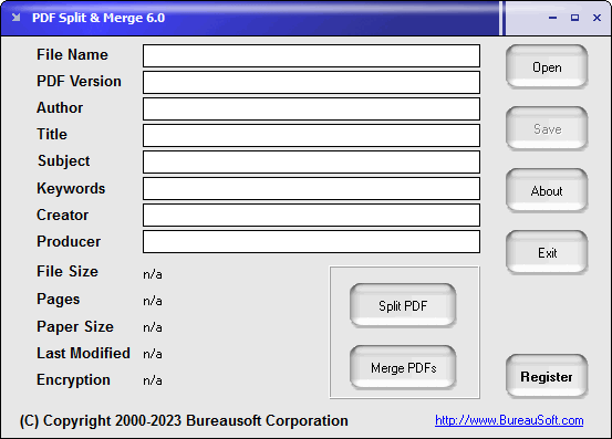 Screenshot of PDF Split & Merge